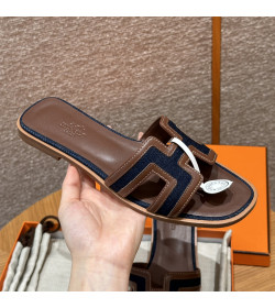 HMS Oran Sandals Beige/Navy Cloth