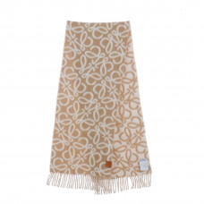 Loewe Anagram scarf in alpaca and wool blend Beige