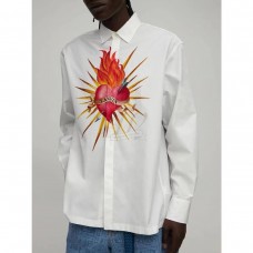 Lanvin Logo Heart Print Cotton Shirt