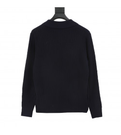 Loro Piana Cashmere Ribbed Polo Sweater