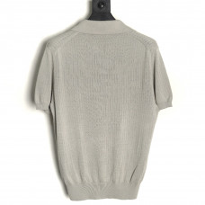 LP Cotton And Linen Cable-knit Polo Sweater