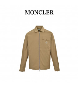 M*ncler Cotton Gabardine Zip-Up Shirt Jacket