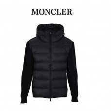 Moncler Padded Cotton Zip-up Hoodie Black