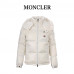 M*ncler White Andro Hooded Short Down Jacket