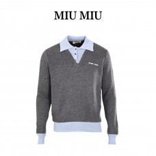 Miu Miu Cashmere And Wool Polo Sweater