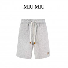 Miu Miu Grey Cotton Bermudas
