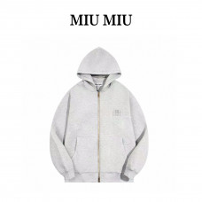 Miu Miu logo-appliqué Cotton Hoodie
