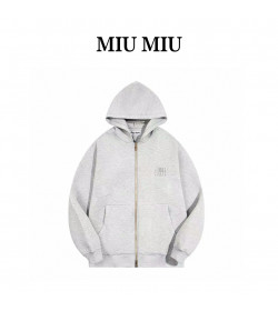 Miu Miu logo-appliqué Cotton Hoodie