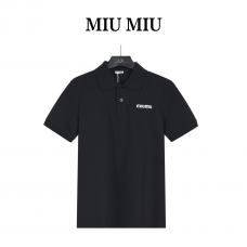 Miu Miu Logo Cotton Piqué Polo Shirt