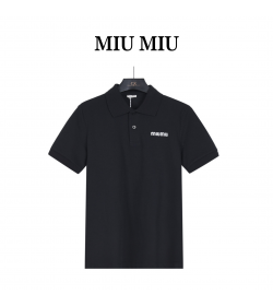 Miu Miu Logo Cotton Piqué Polo Shirt