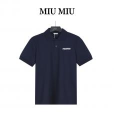 Miu Miu Logo Cotton Piqué Polo Shirt