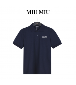 Miu Miu Logo Cotton Piqué Polo Shirt