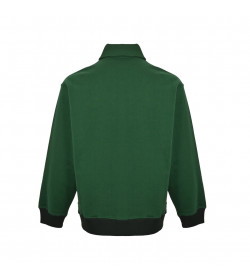 Miu Miu Logo Embroidered Cotton Jersey Sweatshirt In Green
