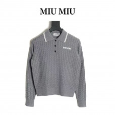 Miu Miu Wool And Cashmere Polo Sweater - Women