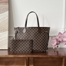 1V Damier Ebene Neverfull MM Tote Bag