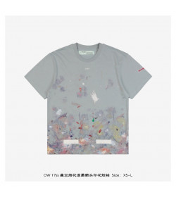 OFF-WHITE c/o Virgil Galaxy Fireworks Splatter Arrows Print T-Shirt