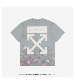 OFF-WHITE c/o Virgil Galaxy Fireworks Splatter Arrows Print T-Shirt