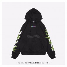 Off-white Leaf Embroidery Hoodie