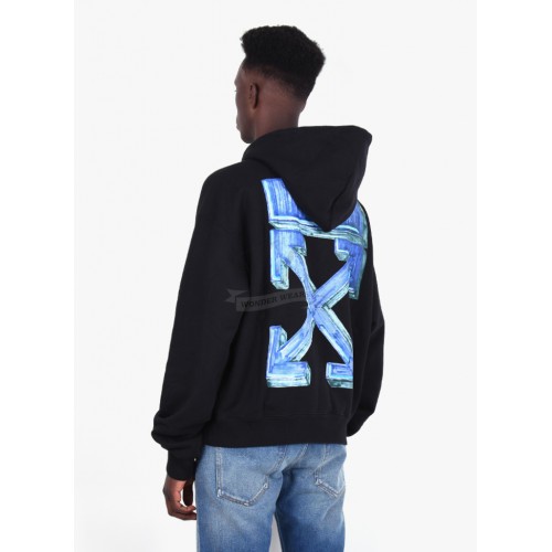 White Marker Arrows Hoodie Black/Blue 