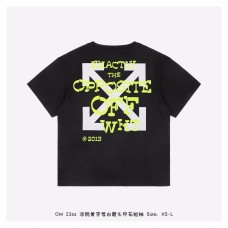 Off-White Yellow Letter Print T-shirt