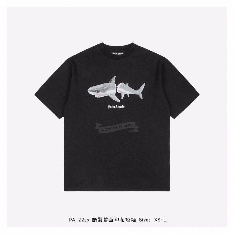 Plam Angle Shark Print T-shirt