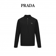 PRD Black Long-sleeved Piqué Polo shirt