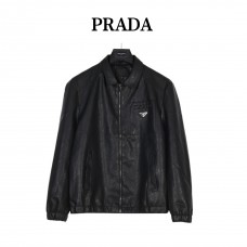 PRD Logo Plaque Leather Jacket