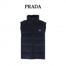 PRD Logo-patch Padded Corduroy Gilet In Blau