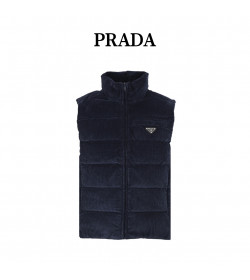 PRD Logo-patch Padded Corduroy Gilet In Blau