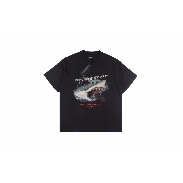 Buy Best UA Represent Shark Print Washed T-shirt Online, Worldwide Fast ...