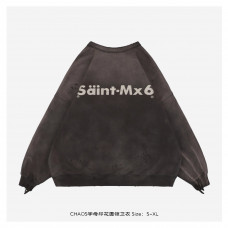 Saint Michael Black Washed Chaos Logo Printed Cotton Sweatshirt
