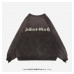 Saint Michael Black Washed Chaos Logo Printed Cotton Sweatshirt