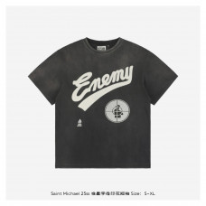 SAINT MXXXXXX + Cactus Plant Flea Market Public Enemy Distressed Printed Cotton-Jersey T-Shirt