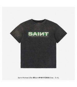 SAINT MXXXXXX Logo-Print Distressed Cotton-Jersey T-Shirt