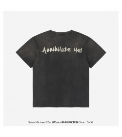 SAINT MXXXXXX Logo-Print Distressed Cotton-Jersey T-Shirt