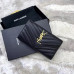 YSL Grain De Poudre Leather Flap Wallet Large