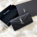 YSL Grain De Poudre Leather Flap Wallet Large