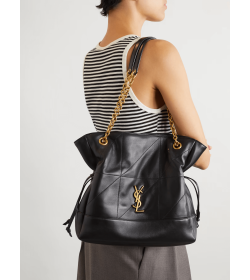 YSL Jamie Shopping Shoulder Bag Lambskin Black/Gold