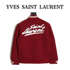YSL Wool-Rich Logo Bomber Jacket