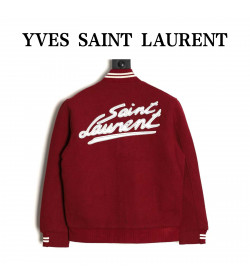 YSL Wool-Rich Logo Bomber Jacket