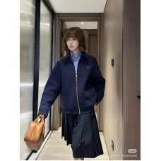 Miu Miu 24SS Heavyweight Plain Knit Collared Jacket