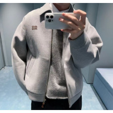 Miu Miu 24SS Heavyweight Plain Knit Collared Jacket