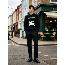 Burb*rry Equestrian Knight Logo Cashmere Blend Crewneck Sweater