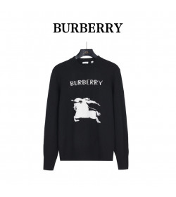 Burb*rry Equestrian Knight Logo Cashmere Blend Crewneck Sweater