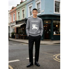 Burb*rry Equestrian Knight Logo Cashmere Blend Crewneck Sweater