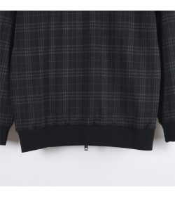 Burb*rry 25FW Check Zip Drawstring Hooded Jacket