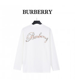 Burb*rry Embroidered Chest Check Patch Long Sleeve Top