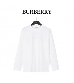 Burb*rry Embroidered Chest Check Patch Long Sleeve Top