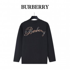 Burb*rry Embroidered Chest Check Patch Long Sleeve Top