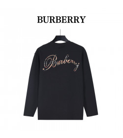 Burb*rry Embroidered Chest Check Patch Long Sleeve Top